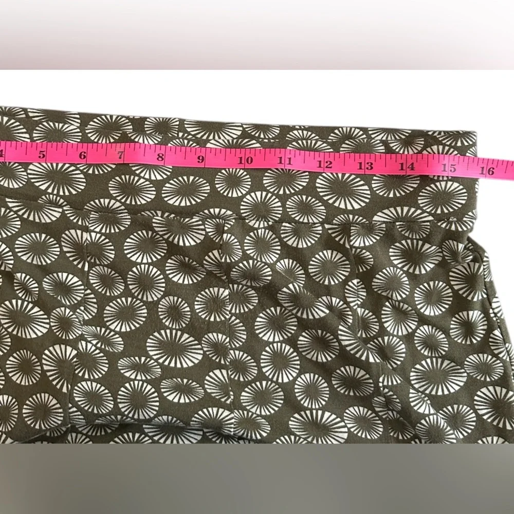 Boden Geometric Soft Viscose Pull-On Skirt-Elastic Waist-Brown/White Size 12R